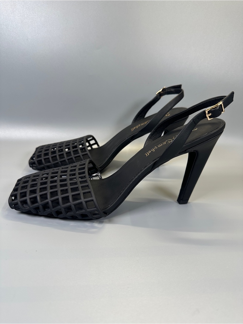 Jeffrey Campbell Aviary Slingback Heeled Gridded Jelly Sandals Women’s 9 Black